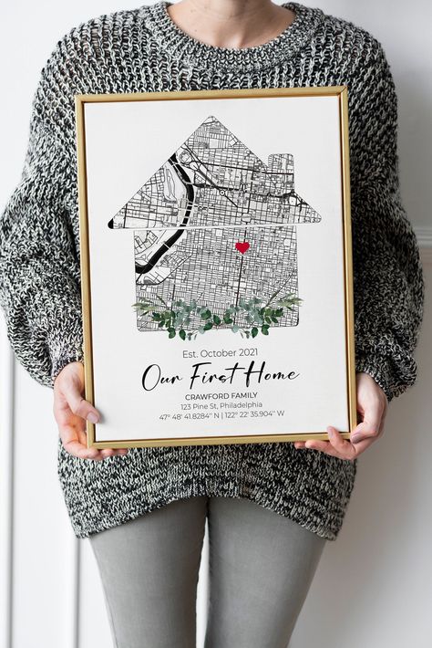 [Collection] Housewarming Gift Ideas First Home, New Home Gift Ideas, Home Map, Housewarming Gift Ideas, First Time Home Buyer, Personalized Housewarming Gifts, Best Housewarming Gifts, Personalized Map Art, Our First Home