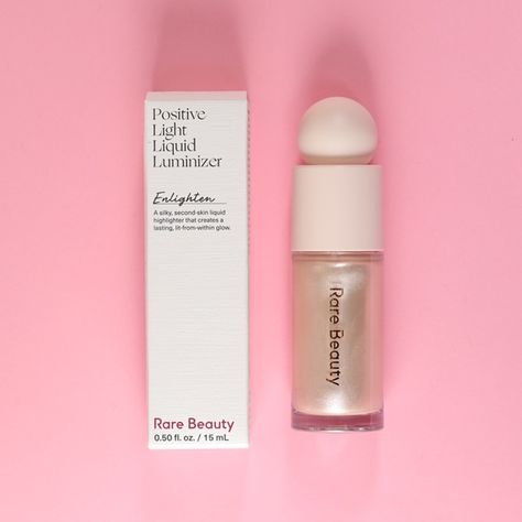 NIB Rare Beauty Positive Light Liquid Luminizer In Enlighten Positive Light Liquid Luminizer, Rare Beauty Positive Light, Chanel Eye Makeup, Liquid Luminizer, Rare Beauty By Selena Gomez, Powder Lipstick, Chanel Lipstick, Liquid Highlighter, Chanel Makeup