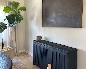 Unique Radiator Cover Oak Slat - Etsy UK Hide Ac Units Indoor, Black Radiator Cover, Hvac Cover, Custom Radiator Covers, Modern Radiator Cover, Radiator Shelf, Bedroom 2024, Black Radiators, Heater Cover