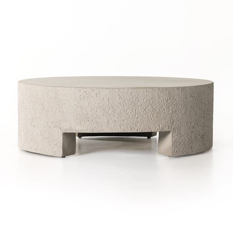 AllModern Hobart Concrete Outdoor Coffee Table | Wayfair Round Metal Coffee Table, Farmhouse Scandinavian, Concrete Coffee Table, Round Coffee Table Modern, Cover Furniture, Stone Concrete, Concrete Finish, Outdoor Coffee Table, Dimensional Wall