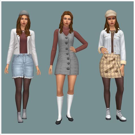 The Sims 4 // Discover University Lookbook Sims 4 Discover University Outfits, Sims 4 University Outfits, Sims 4 Nerd Clothes, Ts4 Vanilla Lookbook, Cute Sims 4 Outfits No Cc, Sims 4 Teen Outfits, Sims 4 Base Game Outfits Ideas No Cc, Sims 4 Outfits Ideas, The Sims 4 Outfit Ideas No Cc