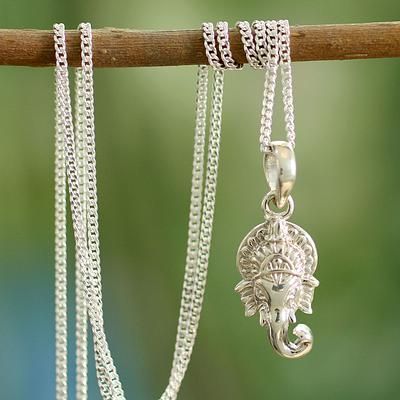 Sterling silver pendant necklace, 'Regal Ganesha'. Shop from #UNICEFMarket and help  #UNICEF save the lives of children around the world. Hindu Pendant, Hindu Jewelry, Om Pendant, Ring Bracelet Chain, An Elephant, Lord Ganesha, Sterling Silver Necklace Pendants, Silver Spring, Lovely Jewellery