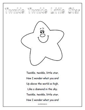 kids activity - Free Printable Twinkle Twinkle Little Star Twinkle Twinkle Little Star Preschool Activities, Trendy Birthday Themes, Seed Activities, Free Nursery Rhymes, Nursery Rhymes Preschool Crafts, Rhyming Preschool, Nursery Rhyme Crafts, Church Library, Rhymes Lyrics