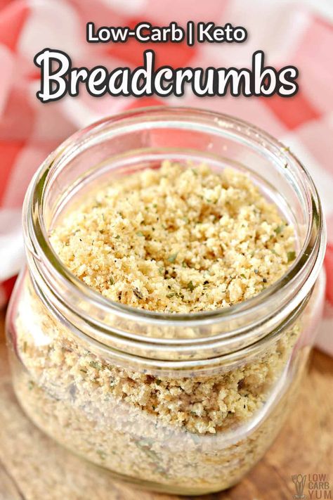 Make a big batch of the keto breadcrumb substitute and use it as crunchy breading for chicken, fried veggies, and more! Breadcrumb Substitute, Keto Breadcrumbs, Substitute For Bread Crumbs, Carb Substitutes, Fried Veggies, The Boiled Egg Diet, Low Fat Low Carb, Egg Diet Plan, Low Carb Low Fat Recipes