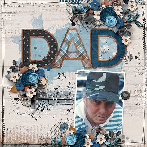 Dad - Scrapbook.com Girly Scrapbook, Scrape Booking, Family Scrapbook Layouts, Family Tree Project, Like Father Like Son, Baby Scrapbook Pages, Scrap Art, Scrapbook Layout Sketches, Bullet Journal Mood