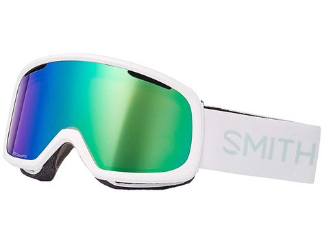 Smith Optics Riot Goggle (White Stratus/ChromaPpo Everyday Green Mirror/Yellow) Snow Goggles. Smith Optics brings a ruckus to the mountain top with the Riot Goggle. Women's medium fit frames. Responsive Fit frame design. 2-layer DriWix face foam creates a comfortable  all-day fit. 5X anti-fog inner lens for added clarity. TLT lens technology for crystal clear vision. 100% UV protection. Bonus lens included. Ultra-wide  silicon #SmithOptics #Eyewear #Goggles #Snow #Mahogany Green Mirror, Snow Goggles, Green Mirrors, Snowboard Goggles, Ultra Wide, Clear Vision, Mountain Top, Ski And Snowboard, Sneakers Boots