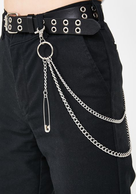 Jeans Chain, Pants Chain, Look Grunge, Pant Chains, Punk Rock Outfits, Belt Chain, Grunge Jewelry, Tokyo Street Fashion, Style Indie