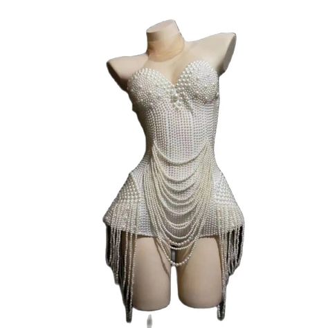 VCSHOES Women Evening Clothing Jumpsuits Pearls Full Beaded Evening Gown Club Womens Sleeveless Bodysuit Bodysuit-XS Woman Birthday Party, Wedding Costumes, Prom Outfits, Sleeveless Bodysuit, Birthday Woman, Womens Bodysuit, Evening Party Dress, Burning Man, Clothes Collection