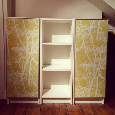 Ikea Billy bookcases with Cole & Son cow parsley wallpaper on doors Wallpaper On Doors, Billy Bookcases, Antique Chinese Furniture, Cow Parsley, Ikea Billy Bookcase, Ikea Billy, Billy Bookcase, Chinese Furniture, Cole And Son