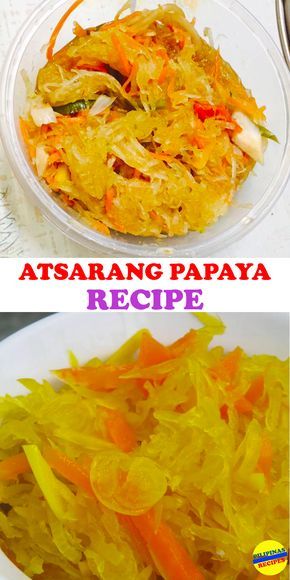 The Filipino version of Atsara Recipe equivalent to the pickle relish, though we enjoyed it in a different way. Filipino Atchara Recipe, Pickled Papaya Recipes, Atsara Recipe Green Papaya, Filipino Sides, Atcharang Papaya, Atsarang Papaya Recipe, Papaya Pickles Recipe, Ulam Recipe, Papaya Recipe