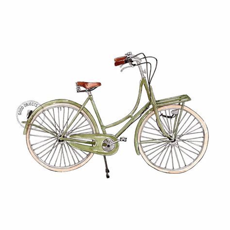 Good Objects Illustration on Instagram: “Good objects - Vintage bike #goodobjects #watercolor #illustration” Drawing Bike, Good Objects, Objects Illustration, Aesthetic Watercolor, Bike Aesthetic, Watercolor Sketchbook, Vintage Bike, Create Digital Product, Bike Wheel