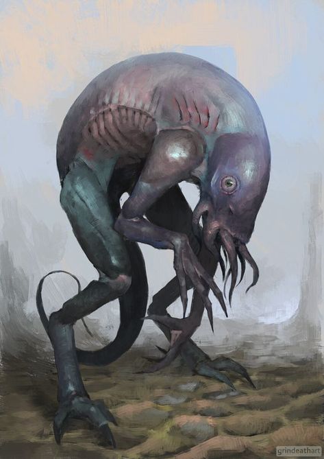 Oleg Bulakh, Speculative Biology, Lovecraftian Horror, Creepy Monster, Humanoid Creatures, Fantasy Background, Creature Artwork, Cosmic Horror, 다크 판타지