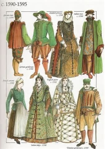 Theatre in the Elizabethan Era – The Green Daisy Elizabethan Clothing, Elizabethan Costume, Elizabethan Fashion, 16th Century Fashion, Tudor Fashion, Tudor Costumes, Elizabethan Era, Fashion Timeline, Medieval Clothes