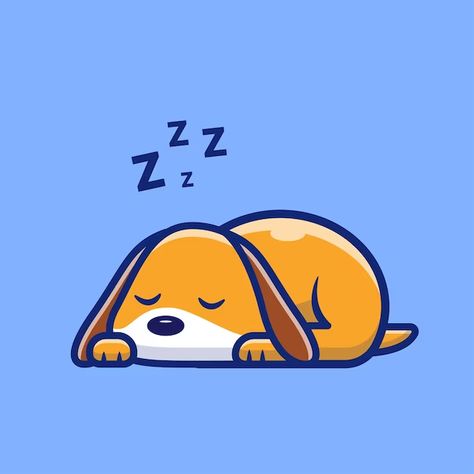 Catalyststuff | Freepik Sleeping Cute Cartoon, Cartoon Character Sleeping, Cute Dog Sleeping, Sleepy Animals Illustration, Sleeping Cartoon, Dog Drawing Sleeping, Sleep Dog Illustration, Nature Icon, Dog Sleeping