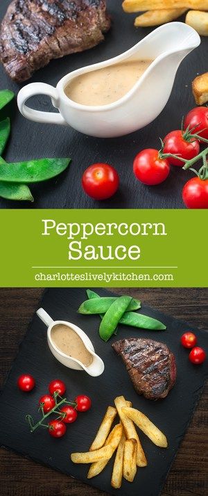 Peppercorn sauce without cream - My quick and easy peppercorn sauce recipe. It's made without cream, instead using milk and other common store cupboard and fridge ingredients so you can whip it up whenever you want. Easy Peppercorn Sauce, Peppercorn Sauce Recipe, Store Cupboard, Peppercorn Sauce, Marinade Sauce, Gravy Sauce, Whip It, Cooking Sauces, Steak Sauce