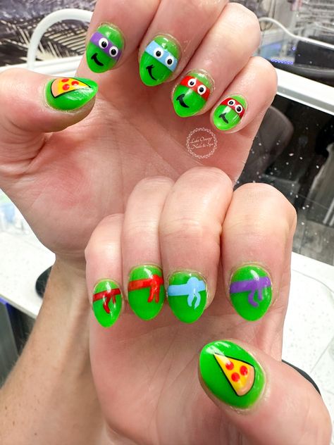 Teenage Mutant Ninja Turtles Nails, Ninja Turtle Nails Designs, Ninja Turtle Nails, Turtle Nail Art, Turtle Nails, Teenage Mutant Ninja Turtle, Ninja Turtle, Mutant Ninja, Teenage Mutant Ninja Turtles