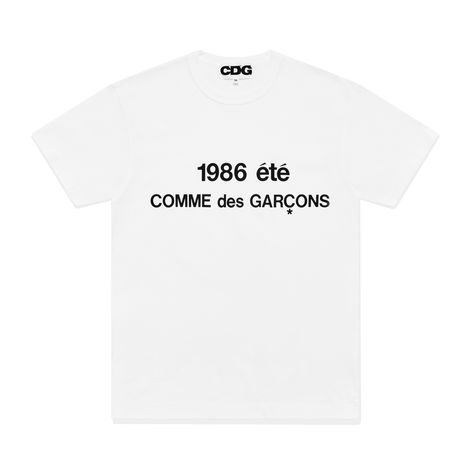 CDG: 1986 Comme des Garçons T-Shirt (White) | DSML E-SHOP Commes Des Garcons Shirt, Come Des Garcons, Comme Des Garcons T Shirt, Cdg Shirt, Dover Street Market, Comme Des Garcons Shirt, Mens Outfit Inspiration, Street Market, Fashion Wishlist