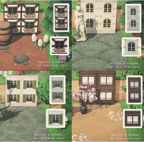 Acnh Simple Panel Ideas Building, Acnh Panel Pattern, Acnh Simple Panel Design Code, Simple Panel Designs Acnh, Urban Island, Acnh Cottagecore, Ac New Leaf, Animal Crossing Funny, Animal Crossing Guide