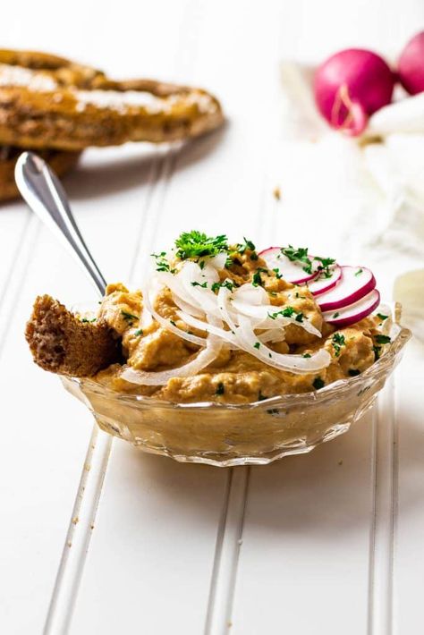 Obatzda Recipe, Vegan Spread, Lactose Free Recipes, Wfpb Recipes, Austrian Recipes, Vegan Dip, Cheese Spread, Canned Coconut Milk, Lactose Free