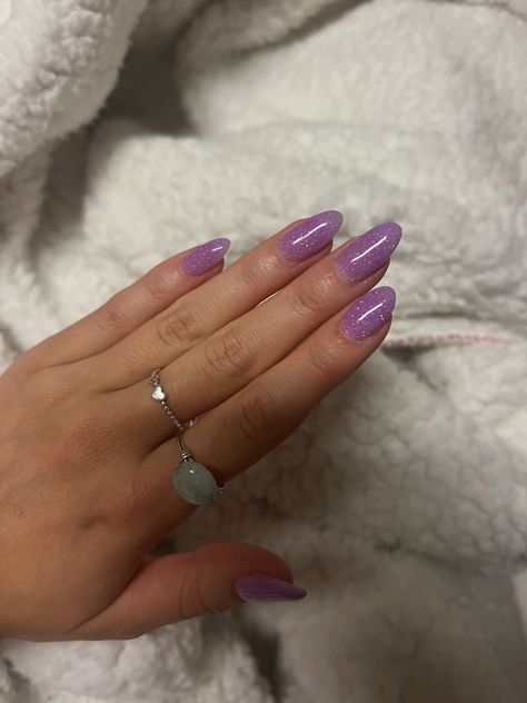 Shimmery Purple Nails, Purple Nails Glitter Sparkle, Jelly Purple Nails, Shiny Purple Nails, Purple Glittery Nails, Glittery Purple Nails, Sparkly Purple Nails, Purple Nails Acrylic, Purple Sparkly Nails