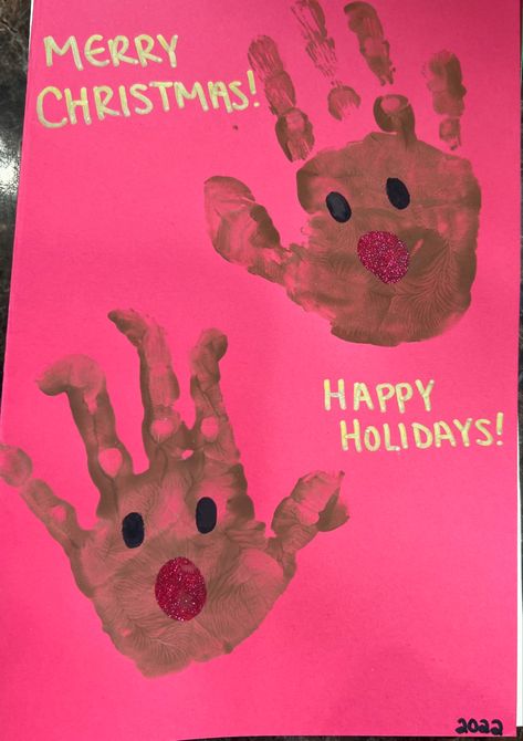 Rudolf Handprint Craft, Handprint Reindeer, Reindeer Handprint, Preschool Craft Activities, Crafts For Toddlers, Christmas Toddler, Reindeer Craft, Preschool Craft, Play School