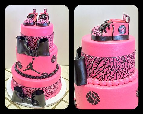 A Michael Jordan Jumpman baby shower cake with elephant skin print and baby Converse sneakers :) Sneaker Ball Cake Ideas, Sneaker Ball Cake, Cake With Elephant, Michael Jordan Jumpman, Jordan Birthday, Jordan Cake, Sneaker Ball, Sweet 16 Themes, Elephant Skin