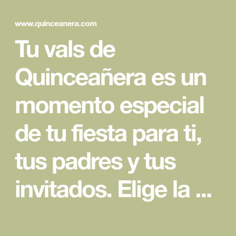 Tu vals de Quinceañera es un momento especial de tu fiesta para ti, tus padres y tus invitados. Elige la canción adecuada ¡Te ayudamos con algunas ideas! Quinceanera, Math Equations