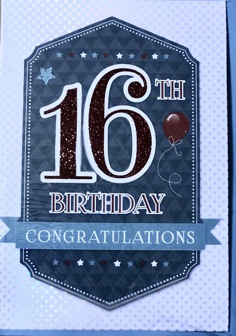 “16th Birthday Congratulations’ 16th Birthday Boy Card for Young Boy with Blue Glitter Design! Lovely Words inside, Please see our other listings. Condition is Brand New. Dispatched with Royal Mail 2nd Class Large Letter. Happy 16 Birthday Boy, Happy Birthday 16 Boy, Happy 16th Birthday Boy, Happy 16th Birthday Son, 16th Birthday Boy, 16th Birthday Quotes, Boy 16th Birthday, 16th Birthday Card, Happy 16th Birthday