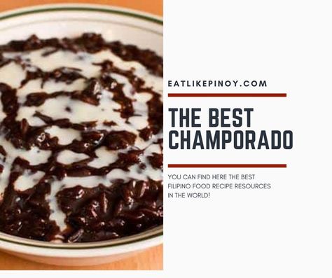 Are you looking for ways on how to make Champorado (chocolate rice porridge)? If you are trying to find the best comfort food to have when you are feeling down or sad, this hot meal will save the day! Champorado Filipino, Champorado Recipe, Asian Sweets, Food Resources, Rice Porridge, Best Comfort Food, Pinoy Food, Glutinous Rice, Sticky Rice