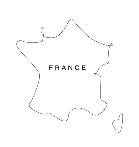 France Map Illustration, Cartoon Map, Assouline Books, Country Line, Country Aesthetic, France Aesthetic, France Map, Europe Map, Continuous Line