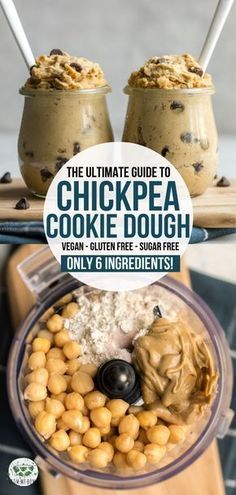 This Chickpea Cookie Dough is made from wholesome ingredients, but will still satisfy your sweet tooth! Plus it's Vegan, Grain-Free, and Refined Sugar-Free. #vegann #chickpea #cookiedough #dairyfree #glutenfree #sugarfree | frommybowl.com Cookie Dough Vegan, Chickpea Cookie Dough, Chickpea Cookies, Cheesecake Vegan, Cookie Dough Recipes, Gluten Free Sugar Free, Vegan Dessert Recipes, Vegan Sweets, Healthy Easy