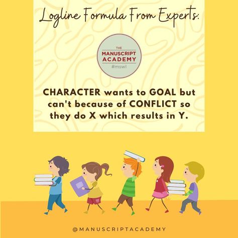 Manuscript Academy's Logline Formula! Writing Motivation, Family Guy, Writing, Comics, Memes, Fictional Characters