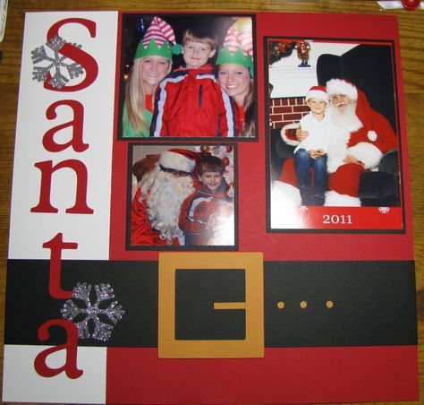 Christmas Scrapbook Pages, Christmas Scrapbook Layouts, Holiday Scrapbook, Baby Scrapbook Pages, Scrapping Ideas, Christmas Layouts, Memory Scrapbook, Christmas Scrapbook, Santa Clause