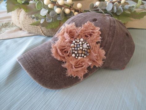 Trucker Hat Designs, Hat Embellishments, Muted Brown, Hat Bar, Brown Hat, Warm Headbands, Mad Hatters, Hat Decoration, Simple Sewing