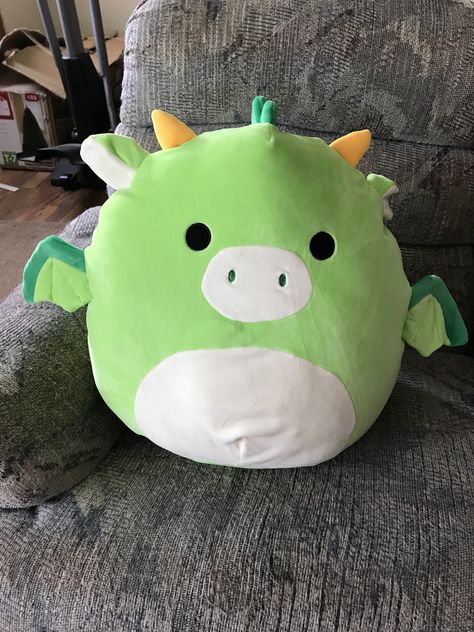 Dexter the Dragon Squishmallows Cute Squishies, Pet Pigs, Kawaii Plush, Kawaii Plushies, Green Dragon, Cute Stuffed Animals, Dragon Design, Cute Plush, Animal Pillows