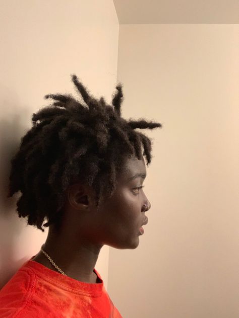 A picture of a girl with short locs which are natural and I retwist Ed. Short Freeform Locs, Freeform Locs Black Women, Freeform Afro, Free Part Locs, Freeform Locs Women, Semi Freeform Locs, Locs Women, Afro Dreads, Free Form Locs