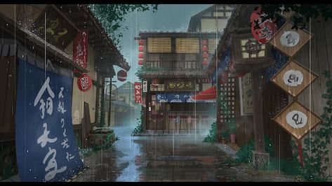 Animated Wallpaper For Pc, Rain Street, Rainy Wallpaper, Live Wallpaper For Pc, 1366x768 Wallpaper Hd, Rain Wallpapers, Desktop Background Pictures, Anime City, Desktop Wallpaper Art