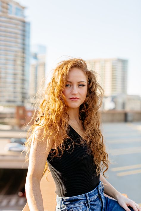 Anna Leigh's headshot session on a rooftop in Downtown Dallas, TX by Dallas headshot photographer Alexa Vossler Photo.   Miss Frisco USA, Miss Texas USA, photoshoot outfit inspiration, photoshoot outfit inspo, photoshoot inspo, brand photos, natural light photo, headshot photos, photoshoot planning, Dallas redhead, black & jean outfit, curly hair, girl model, photoshoot makeup inspo, photoshoot hair inspo, headshot poses, brand photoshoot, dallas brand photoshoot, headshot of woman Usa Photoshoot, Photoshoot Outfit Inspiration, Curly Hair Girl, Photoshoot Hair, Inspo Photoshoot, Miss Texas, Inspiration Photoshoot, Headshot Ideas, Jean Outfit