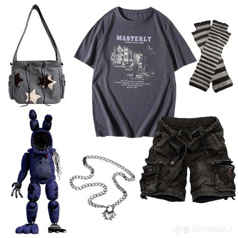 Michael Afton Inspired Outfit, Big Hero 6 Inspired Outfits, Bonnie Inspired Outfits Fnaf, Fnaf Inspired Outfits Foxy, Fnaf Closet Cosplay, Fnaf Themed Outfits, Fnaf Movie Outfit Ideas, Fnaf Inspired Outfits, Fnaf Outfit Ideas