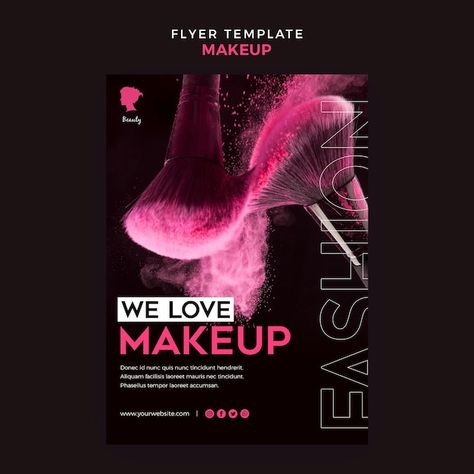 Make Up Poster Design, Make Up Flyer Design, Make Up Poster, Makeup Poster, Beauty Poster, Cosmetic Inspiration, Beauty Salon Posters, Promo Flyer, Photoshop Tuts