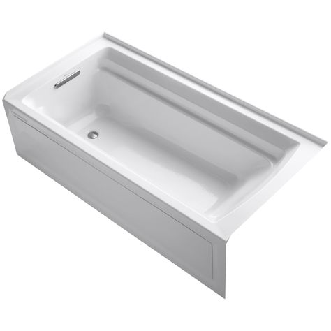 Kohler K-1125-LA-0 Archer 72" Alcove Soaking Tub | Build.com Vanity Sketch, Alcove Tub, House Plumbing, Master Baths, Craftsman Furniture, Tiny Bedrooms, Tub Doors, Soaking Bathtubs, Whirlpool Bathtub