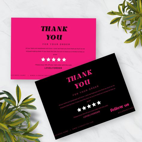 Thank You For Your Support | Packaging Inserts | Customer Thank you | Boutique Thank you | Order Thank you Card| RS021 Packaging Inserts, Thank You Order, Check Your Email, Business Stationery, Free Software, Business Card Size, Calling Cards, Thank You For Support, Business Template