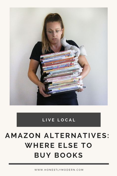 Looking for alternatives to Amazon and not sure where to start? Check out these great spots to buy books that won't feel cumbersome and won't blow your budget. ﻿This post is part of a growing series on Amazon Alternatives: How and Why to Break Up With Amazon. Amazon Alternative, Sustainable Living Diy, Sustainable Living For Beginners, Sustainable Living Ideas, Live Sustainably, Ethical Clothing Brands, Sustainable Wardrobe, Literacy Programs, Donate Books