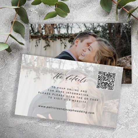 $0.35 | Wedding website QR CODE minimal photo details - wedding website qr code, minimal, photo, wedding details, rsvp qr code, modern stylish, rsvp online, modern, minimalist simple, overlay photo Classy Minimalist Wedding, Joy Wedding Website, Taupe Wedding, Classy Minimalist, Qr Code Wedding, Rsvp Online, Budget Wedding Invitations, Minimal Photo, Wedding Enclosure Cards