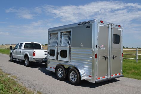 Two-horse bumper pull trailers are excellent, and you don't need a big truck to pull it. Plus, you have the option of hauling your horses with an SUV. Bumper Pull Horse Trailer Organization, Horse Trailer Tack Room Organization, Trailer Tack Room Organization, Horse Trailer Ideas, Horse Trailer Remodel, Bumper Pull Horse Trailer, Horse Trailer Organization, Horse Trailer Bar, Trailer Bar