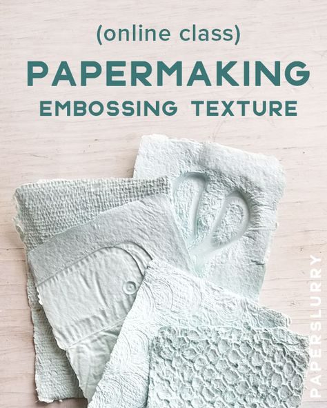 Paper Embossing Tools, Paper Embossing By Hand, Paper Casting Tutorial, Kids Printmaking, Paper Casting, Paper Making Process, Handmade Paper Art, Craft Recipes, Paper Yarn