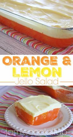 Orange and Lemon Jello Salad Lemon Jello Salad, Gelatin Salads, Jello Pudding Recipes, Salad Cobb, Jello Fruit Salads, Jello Mold Recipes, Jello Dessert, Jello Salads, Family Favorite Recipes