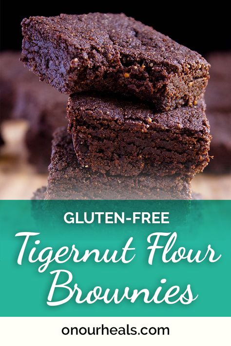 Gluten-Free Tigernut Flour Brownies | On Our Heals Tigernut Flour Recipes, Grain Free Brownies, Avocado Frosting, Tigernut Flour, Healthy Chocolate Desserts, Paleo Brownies, Carob Powder, Healthy Brownies, Hazelnut Butter