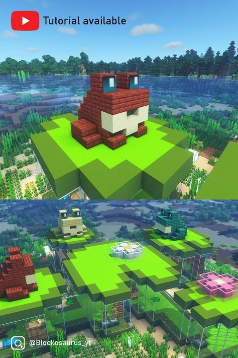 Minecraft Underwater House, Minecraft Building Tutorials, Minecraft Underwater, Minecraft Statues, Underwater House, Minecraft Images, Minecraft Banner Designs, Minecraft Interior Design, Minecraft Farm