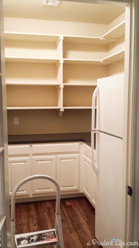 Pantry Design With Freezer, Fridge Inside Pantry, Pantry With Stand Up Freezer, Extra Refrigerator In Pantry, Stand Up Freezer In Pantry, Extra Fridge In Pantry, Pantry With Full Size Fridge, Small Pantry With Refrigerator Inside, Pantry With Small Fridge